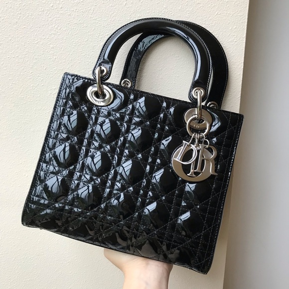 Dior Handbags - Dior lady medium size in patent